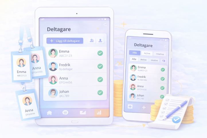 Deltagarapp för dinkurs.se – bokning och köp direkt i mobilen
