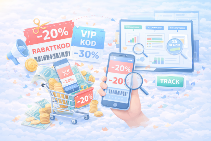 Rabattkoder, VIP-koder och kampanjspårning — styr priser och mät resultat